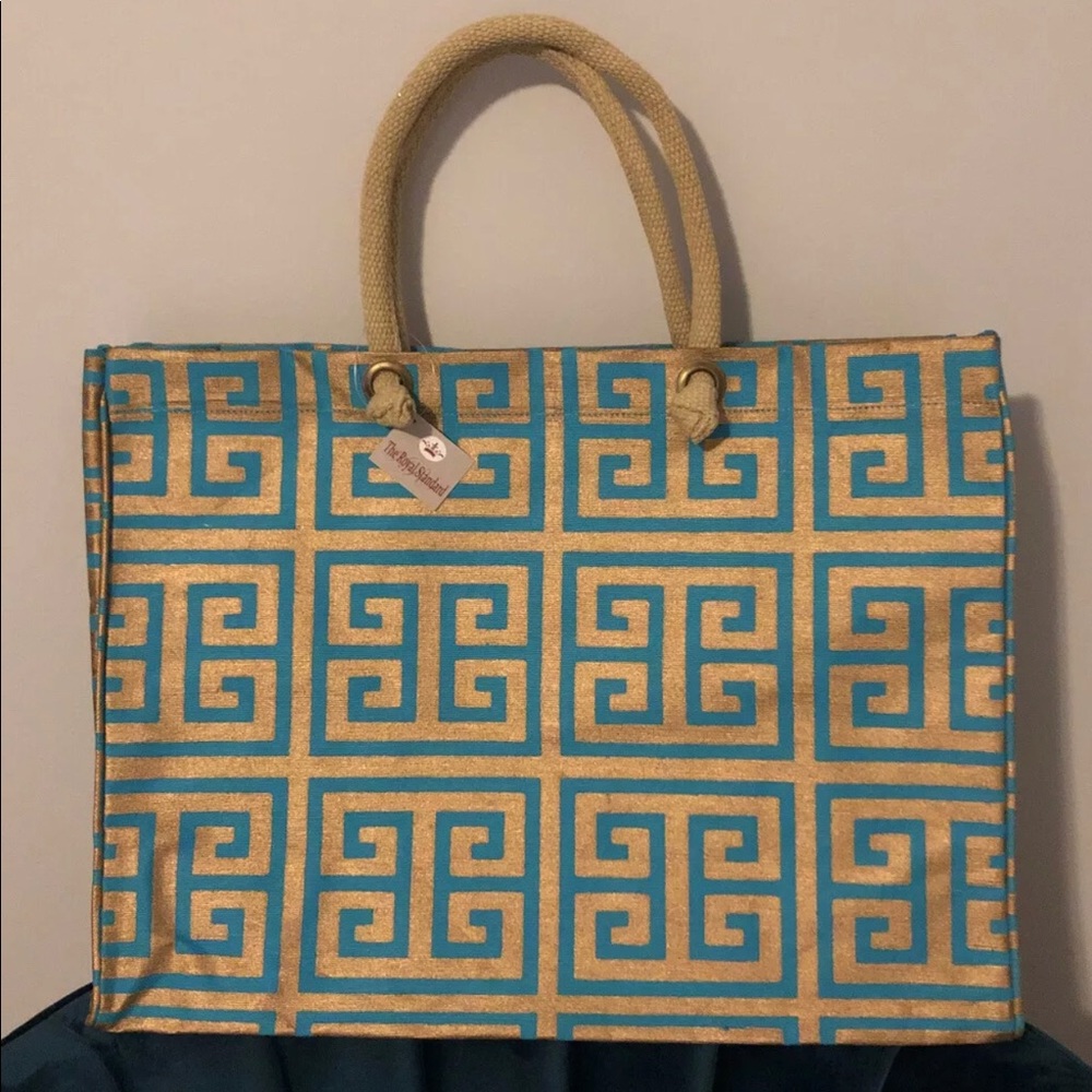 💕SOLD💕 NWT The Royal Standard Tote Gold/Turq